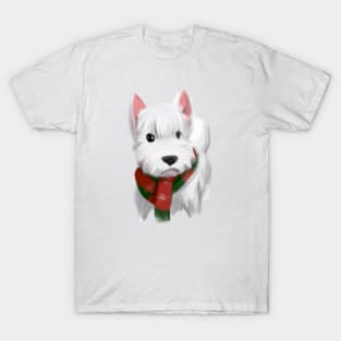 Cute West Highland White Terrier Drawing T-Shirt